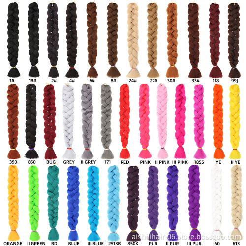 Aishili wholesale Crochet Pre Stretched 82 inches 165g synthetic extensions jumbo crochet braiding hair